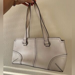 White Shoulder Bag - leather